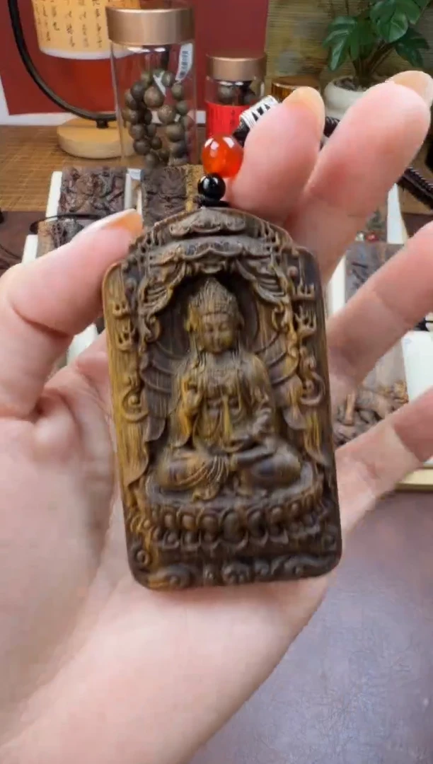 木木雕款芽庄 净瓶观音 7cm送养香瓶