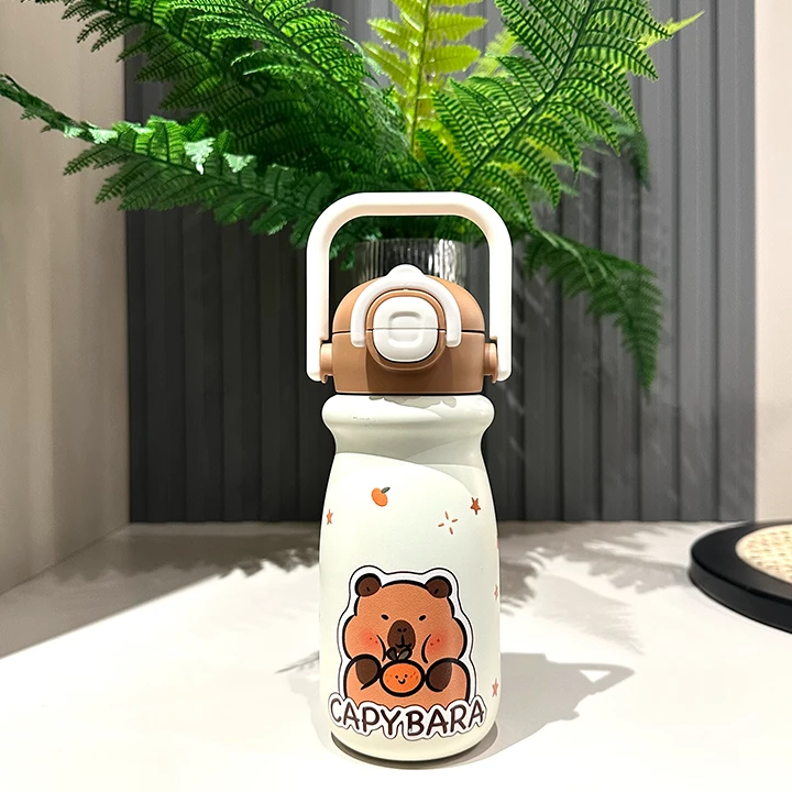 【小慧乱炸】卡皮巴拉双饮手提牛奶杯不锈钢便携可爱水杯500ML