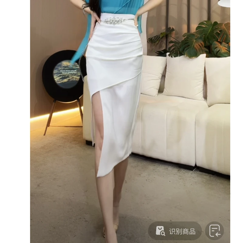 【YING FASHION】莹老板-设计款百搭捏褶半裙 8020443 548