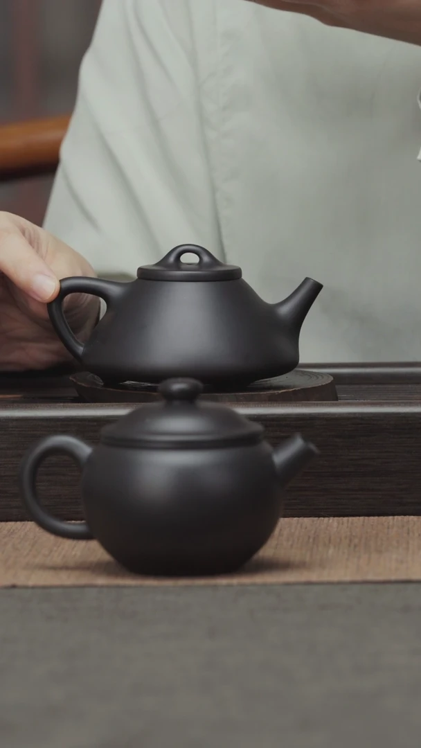 茶壶紫砂老紫泥还原烧-子冶石瓢-150CC