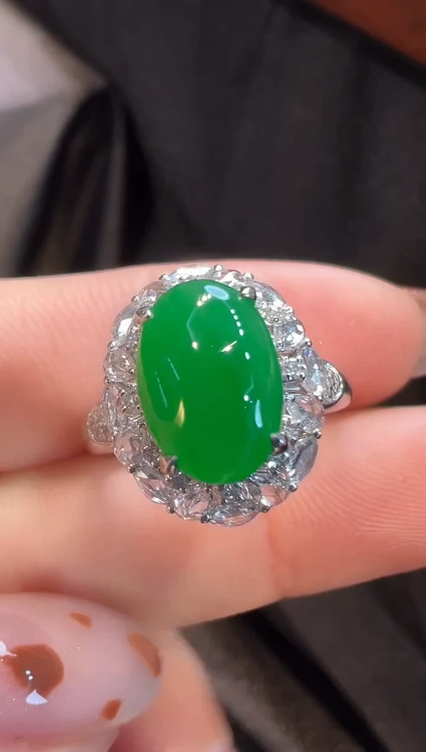 18K金镶嵌戒指翡翠AL6