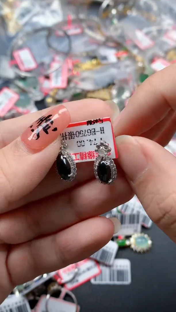 银S925镶嵌戒指翡翠天然A货缅甸翡翠