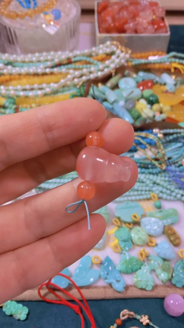 未镶嵌南红玛瑙珠宝半成品三通对孔12mm