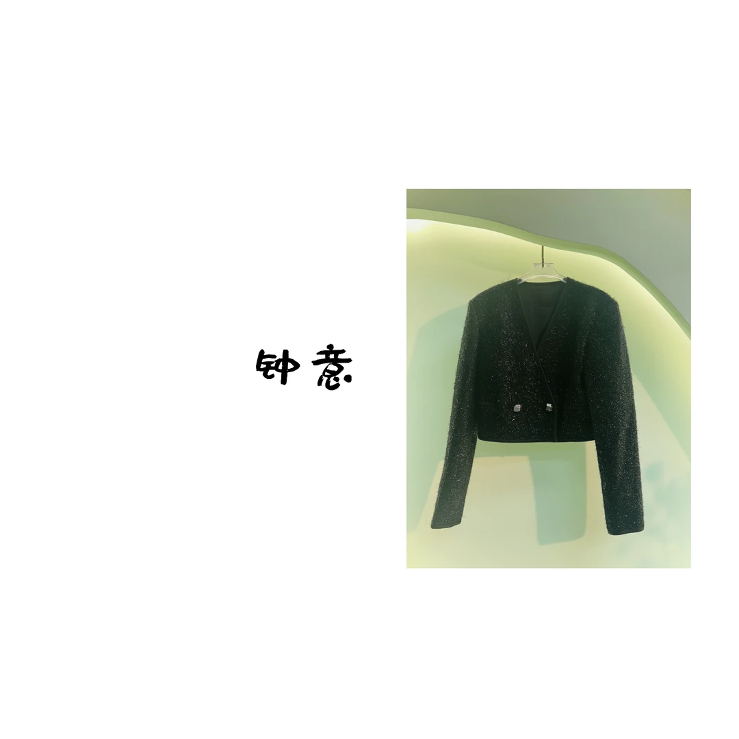 【钟意宠粉}023黑色时尚气质套装