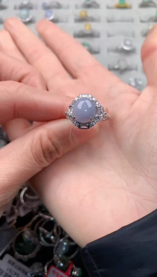 银S925镶嵌戒指翡翠3                   5