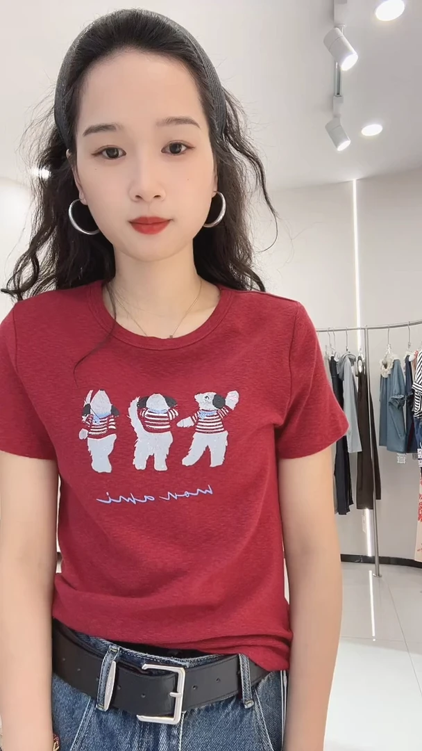 蕊*三只小熊红色T