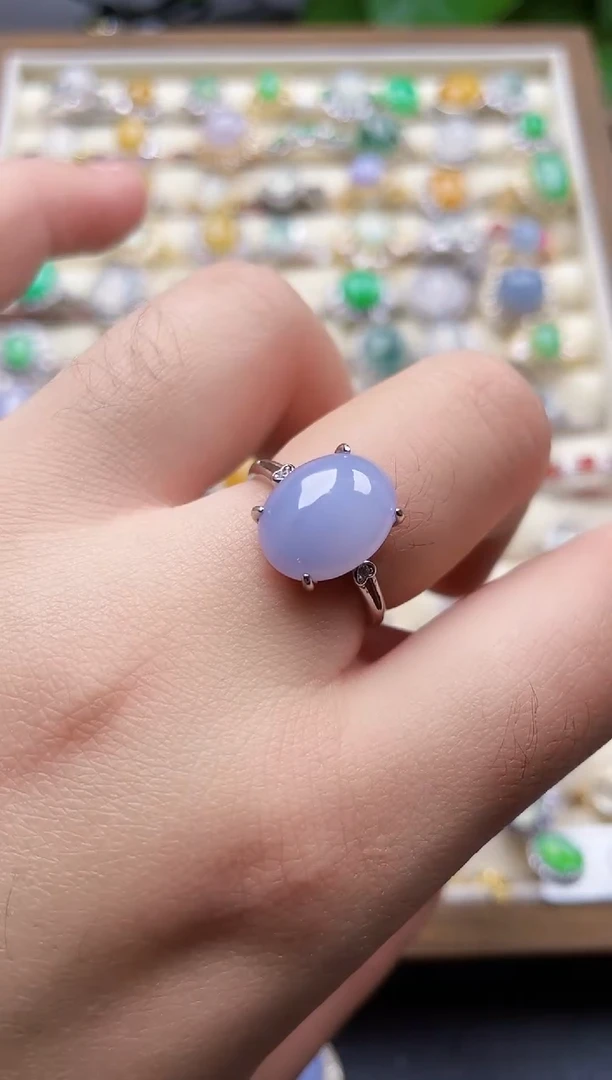 银S925镶嵌翡翠耳饰最***光1