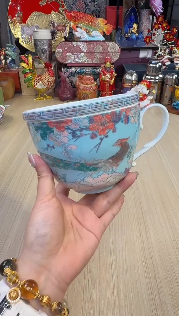 167灵羽和鸣带盖早餐杯-天蓝