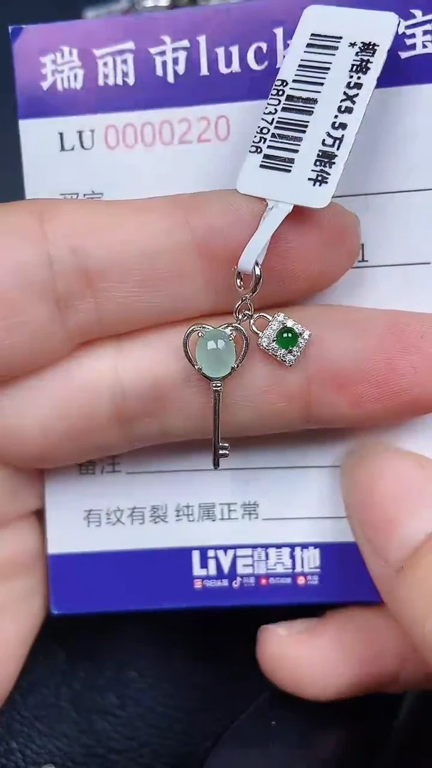 颈饰银S925镶嵌翡翠0220