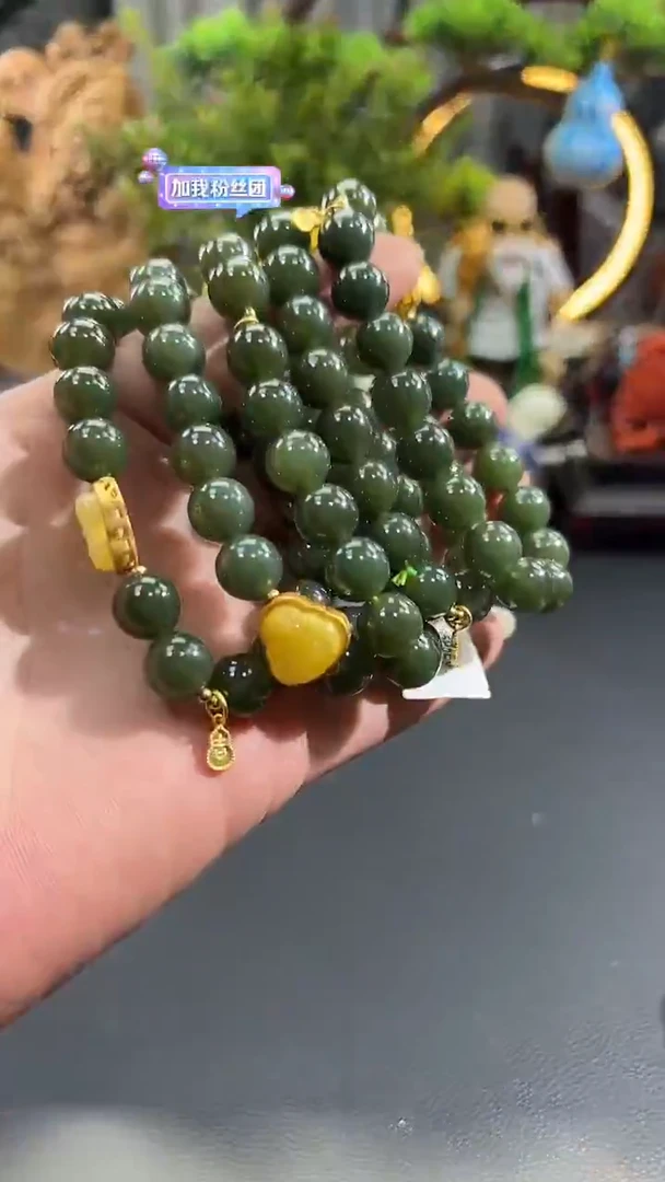 银S925镶嵌手链和田玉 B5576 多样性发货其一