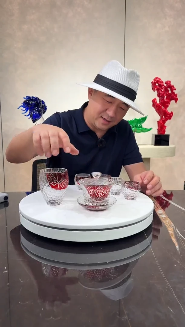 摆件雪刻花茶具套装