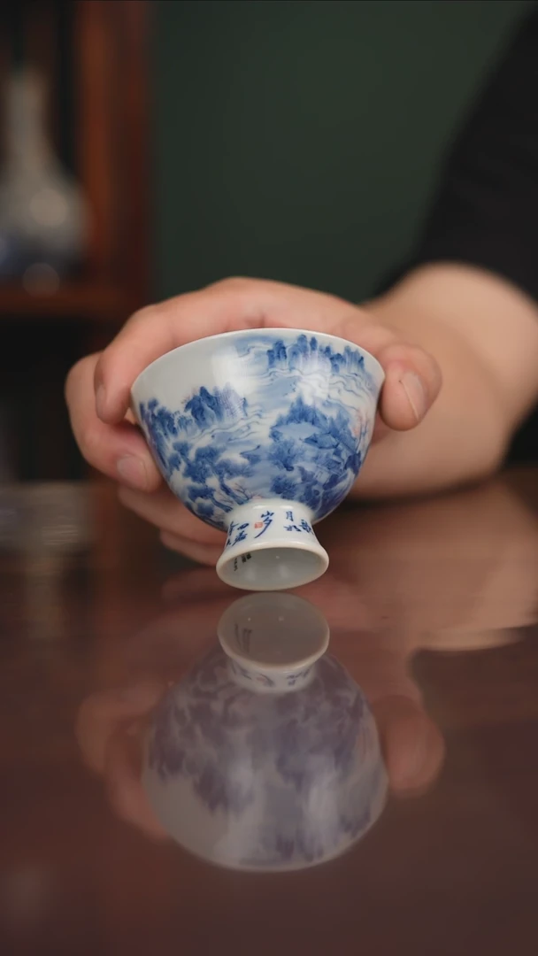 景琳藏青花北派山水