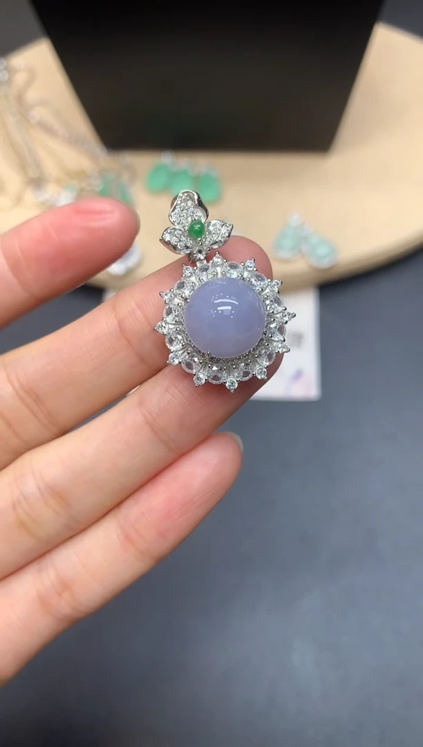 【闪购商品】翡翠吊坠(不含链)银S925镶嵌蛋面【无服务费】