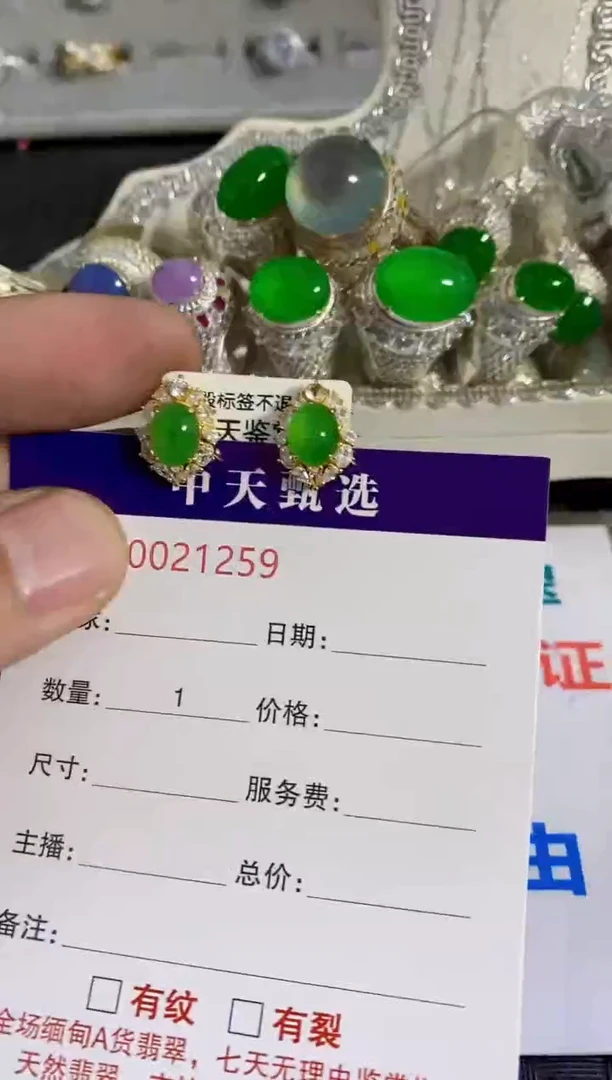 银S925镶嵌戒指翡翠/1259