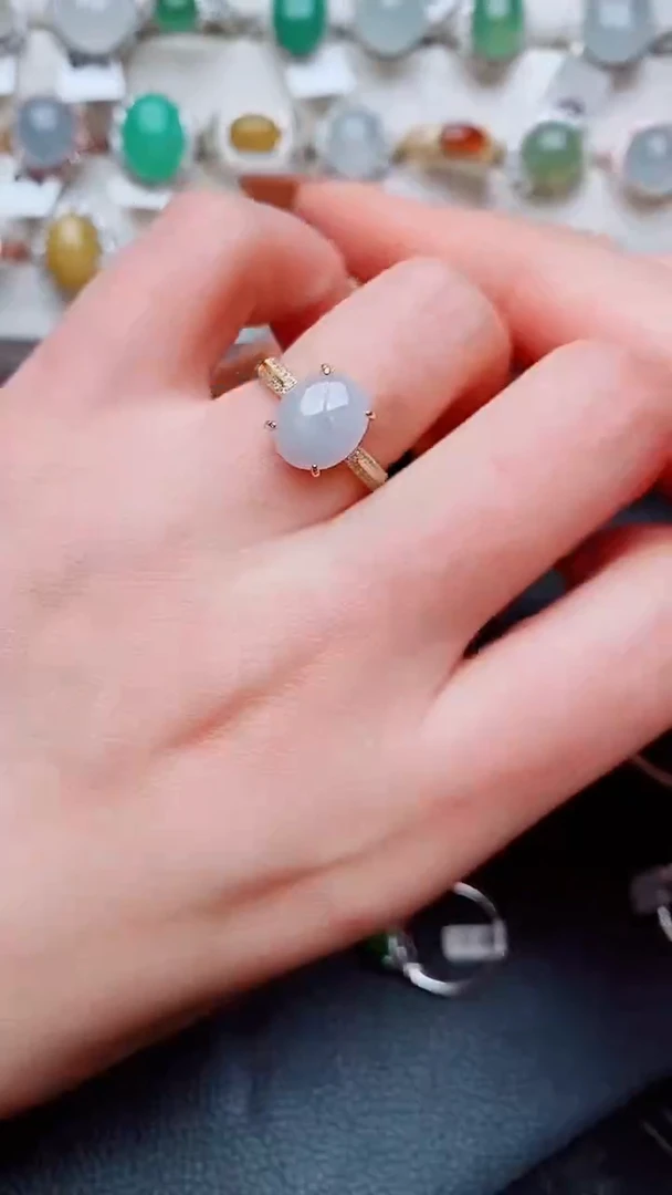 银S925镶嵌戒指翡翠...