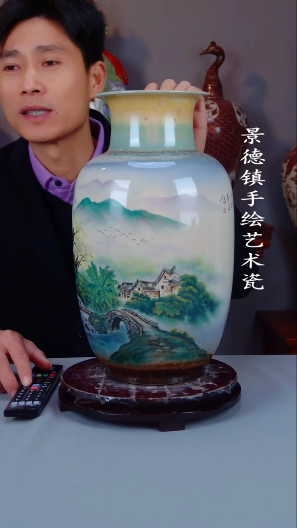 摆件陶景德镇手工手绘陶瓷摆件47