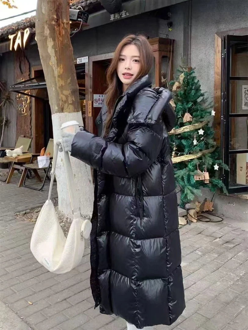 小迪#2403黑钻长款男女同款羽绒服