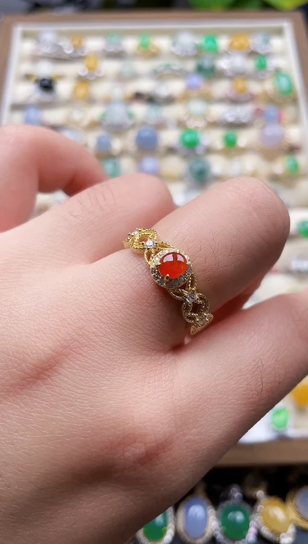 银S925镶嵌戒指翡翠226