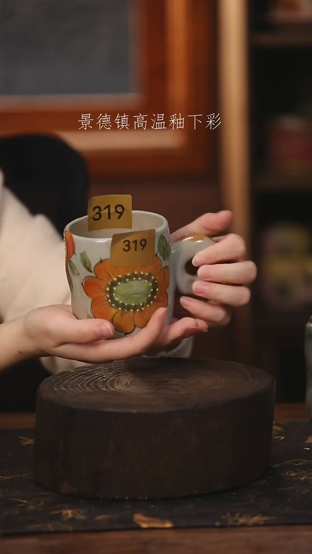 陶瓷景德镇高温釉下手绘陶瓷@L319@