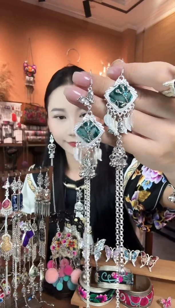 刺绣纯手工民族风耳环