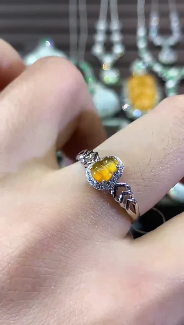 18K金镶嵌戒指翡翠B39 多样性一件发货