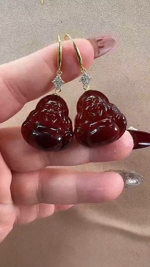 【闪购商品】琥珀耳饰未镶嵌耳环