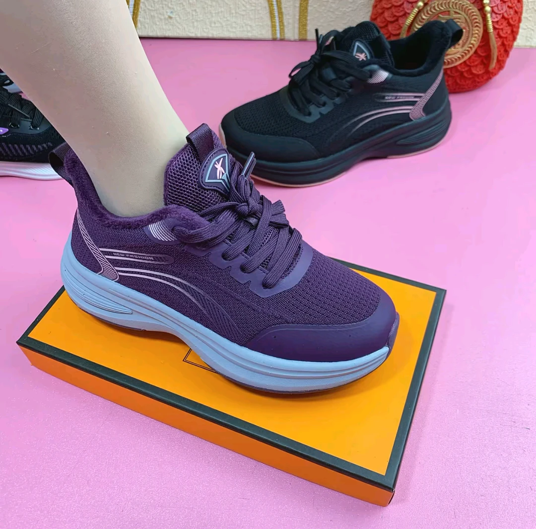 健步鞋女鞋休闲加绒跑步网面女士运动鞋舒适妈妈鞋