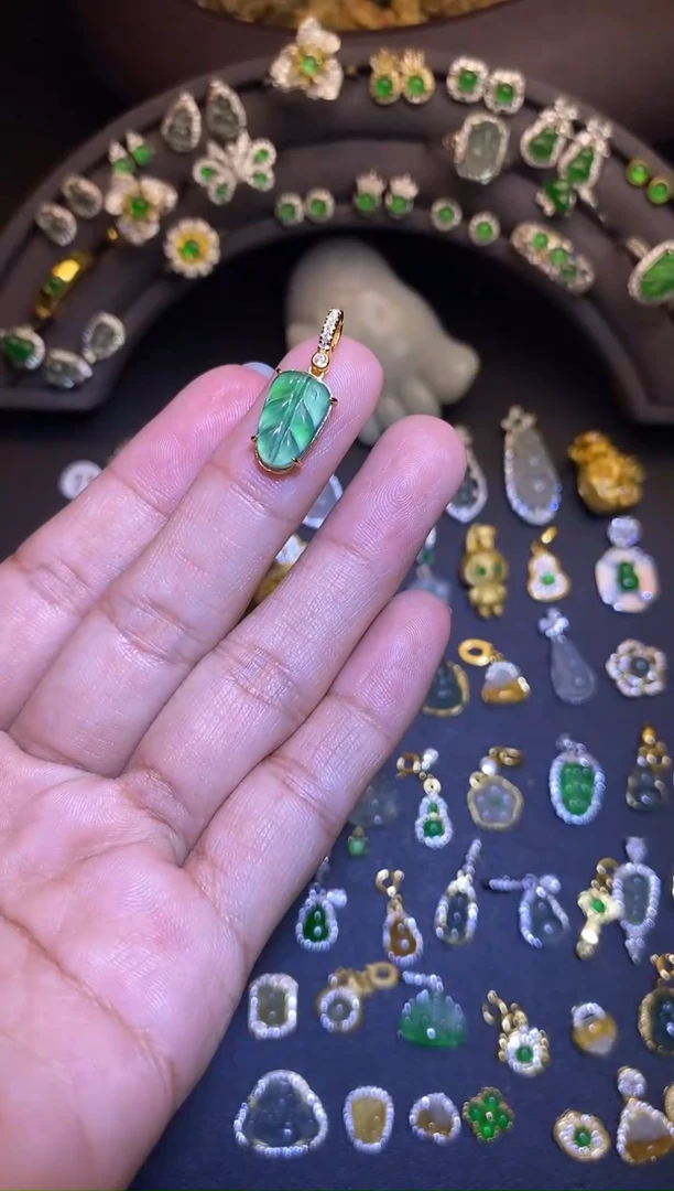 吊坠(不含链)银S925镶嵌翡翠1