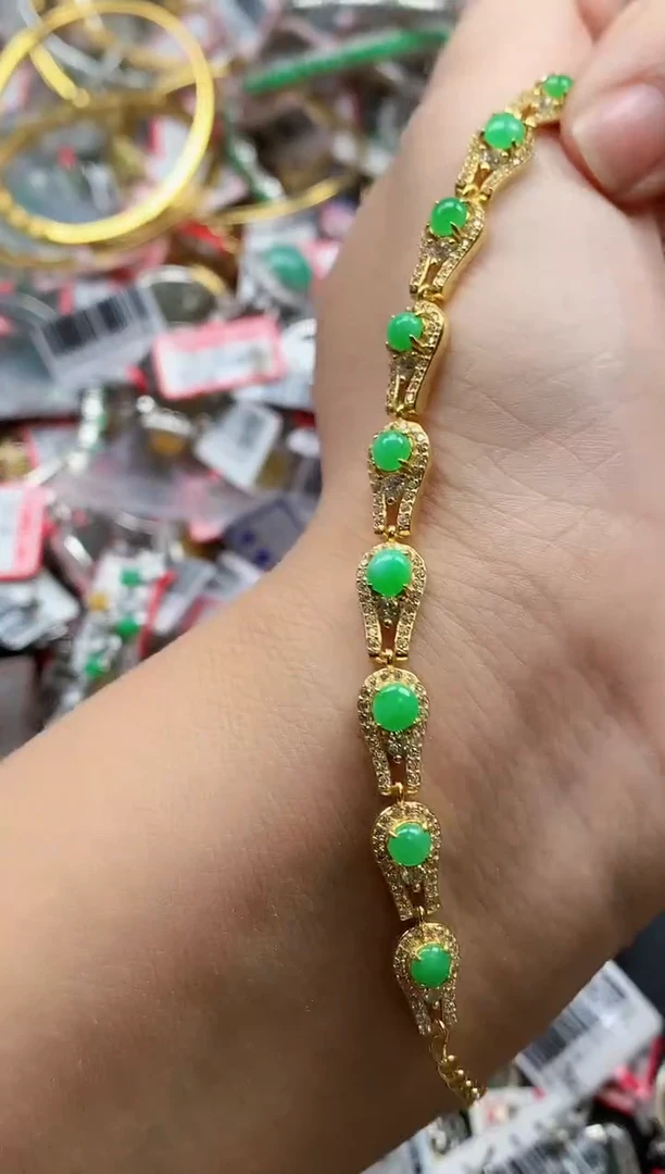 银S925镶嵌戒指翡翠天然A货缅甸翡翠