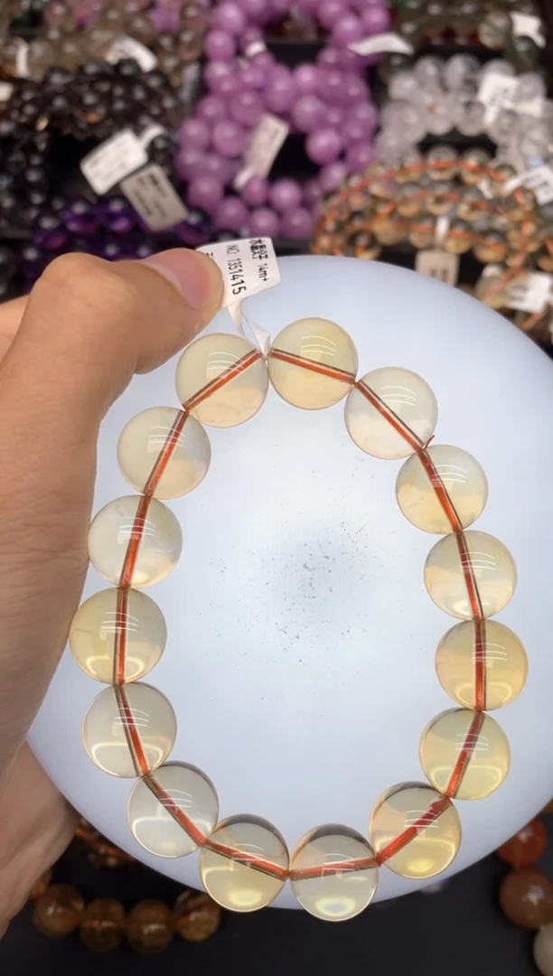 水晶手串未镶嵌4黄水晶14mm