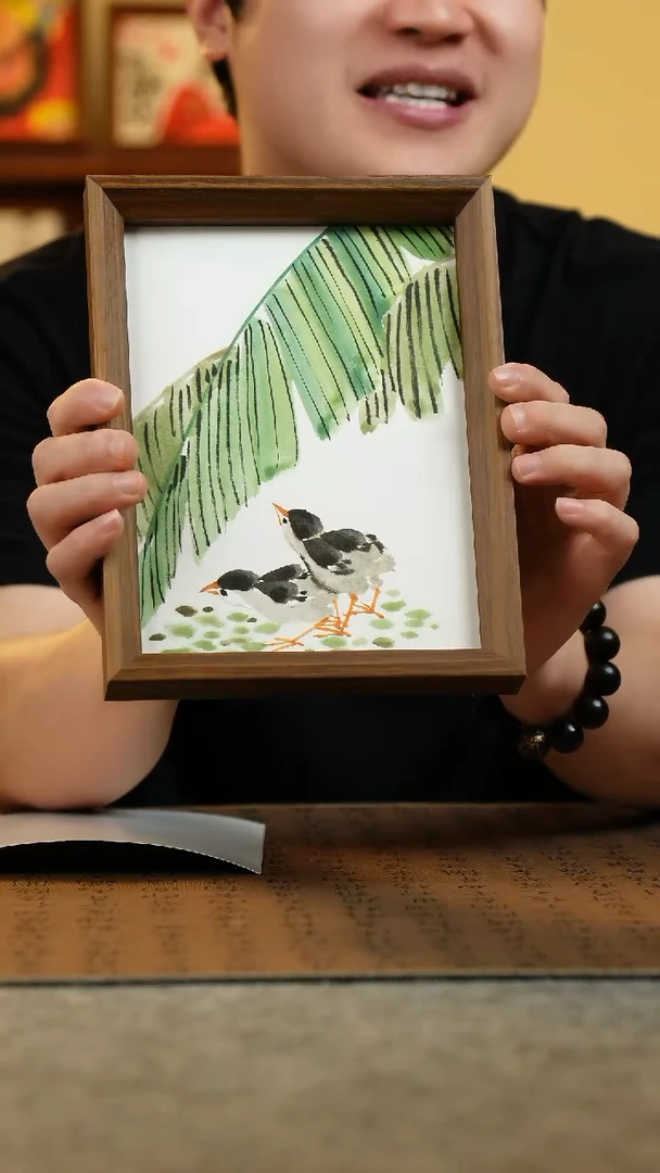 国画17*23纯手绘国风国画摆台
