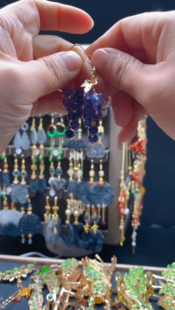 【闪购商品】玛瑙/玉髓耳钉合金058玛瑙饰品