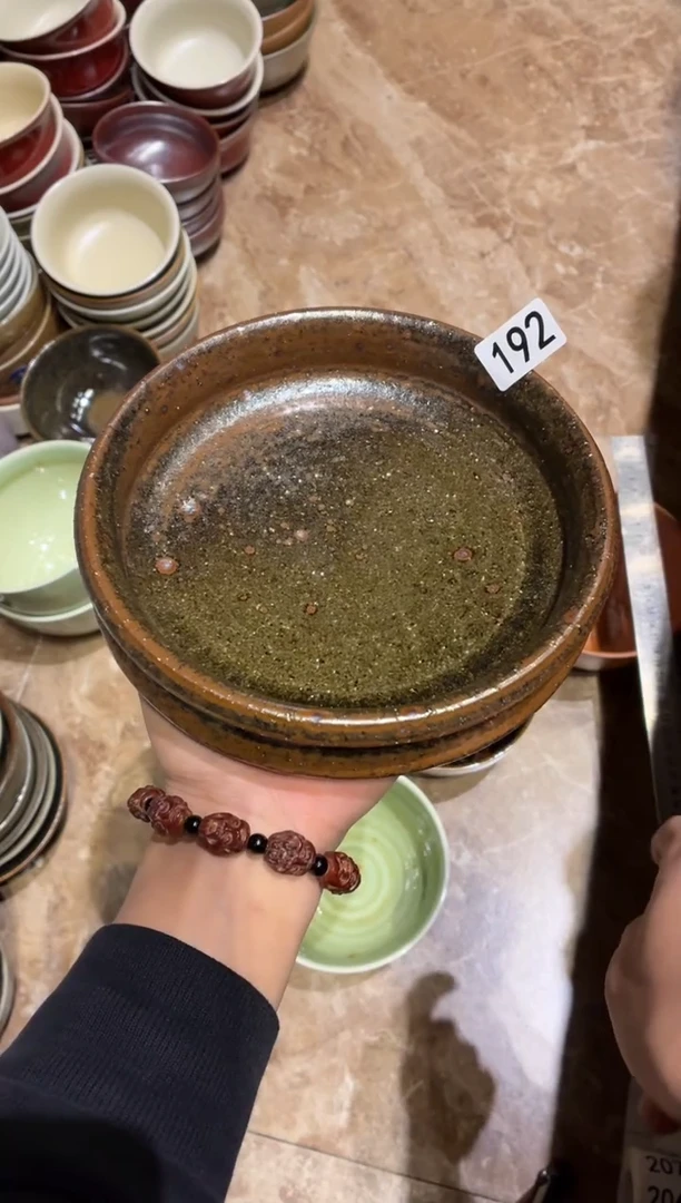 瓷珍**姐192粗陶直身盘1个