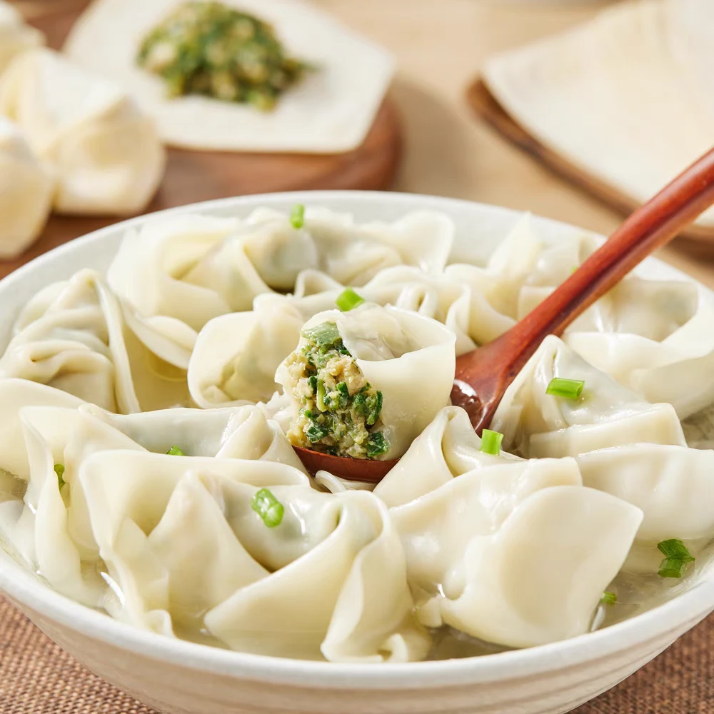 A【家庭装2盒    手工荠菜鲜肉大馄饨 】中式早餐 营养早饭 荠菜鲜肉大馄饨 350g 12只/盒*2盒