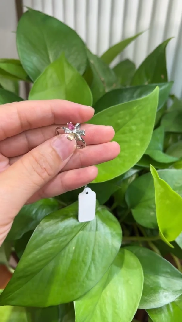 碧玺戒指银S925镶嵌戒指