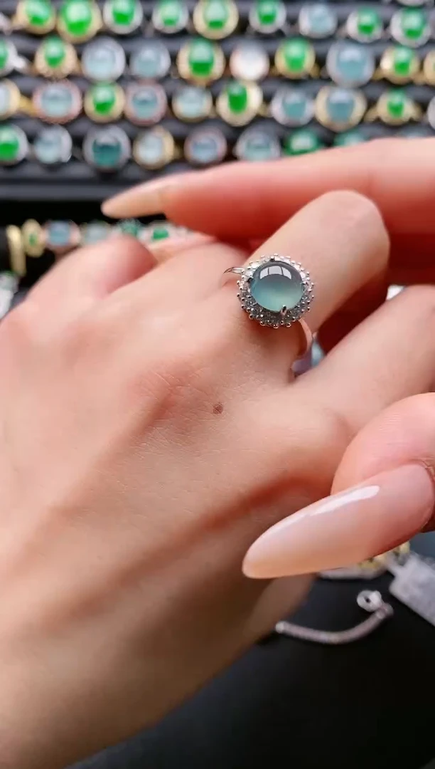 【闪购商品】翡翠戒指银S925镶嵌1111111