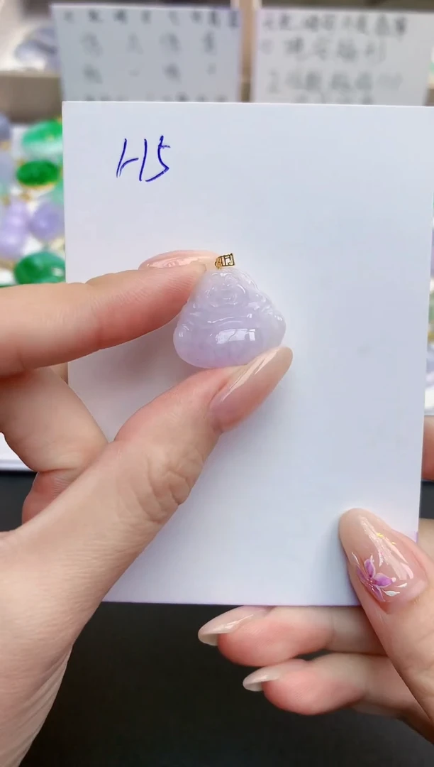 颈饰18K金镶嵌翡翠天然缅甸A货翡翠