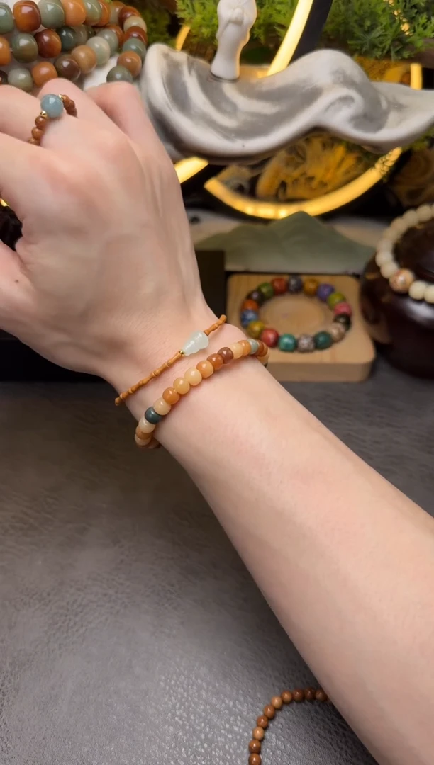 橄榄核手串橄榄核竹节雕刻单圈