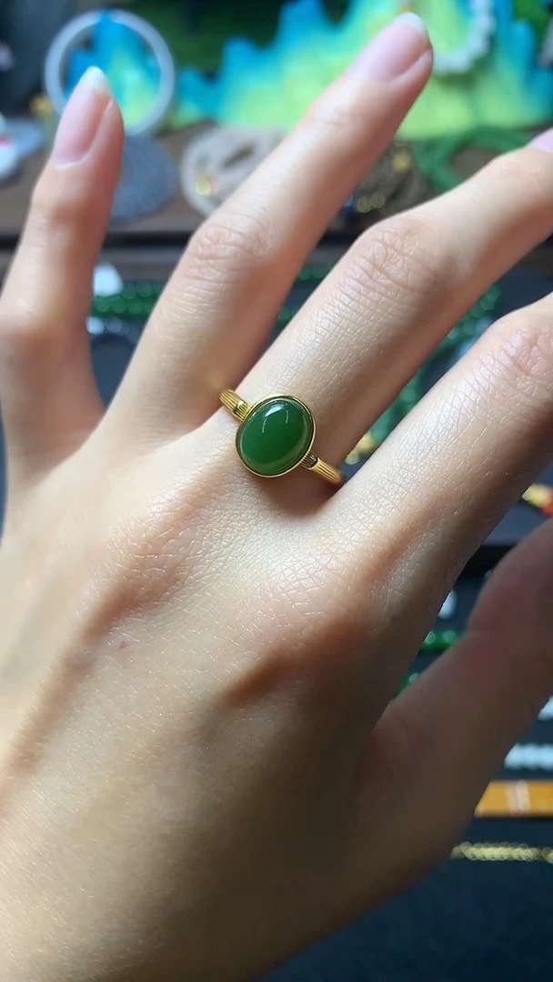 【闪购商品】和田玉戒指银S925镶嵌戒指