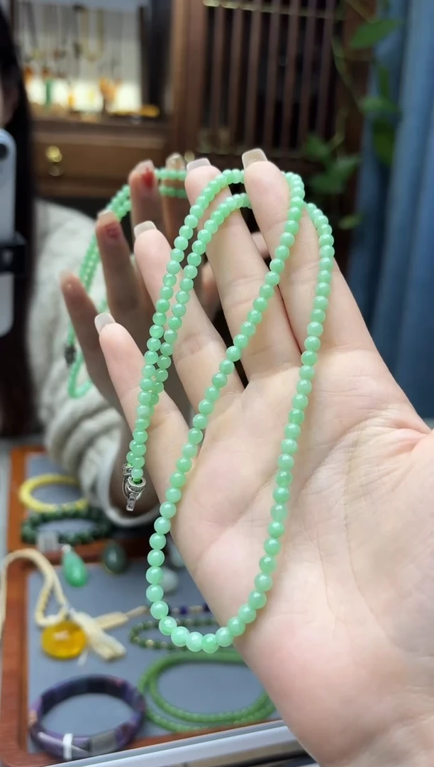 颈饰未镶嵌翡翠翡翠小米珠项链XZYW