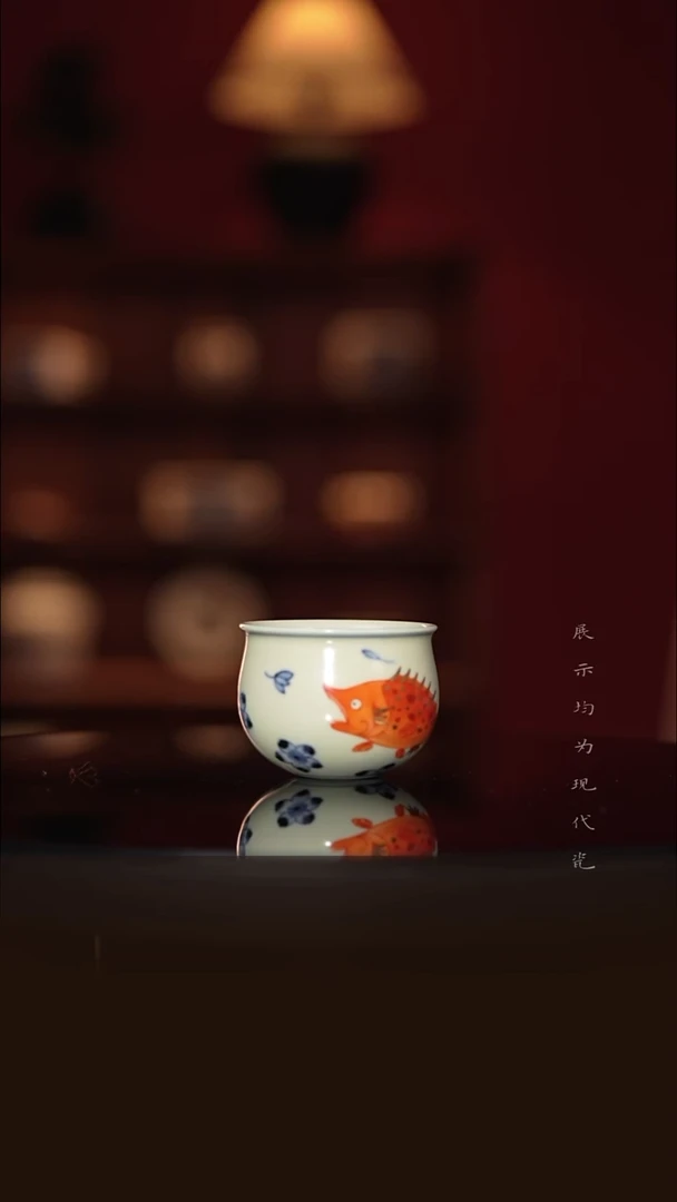 凝古-纯手工矾红桃花鳜鱼-小炉式