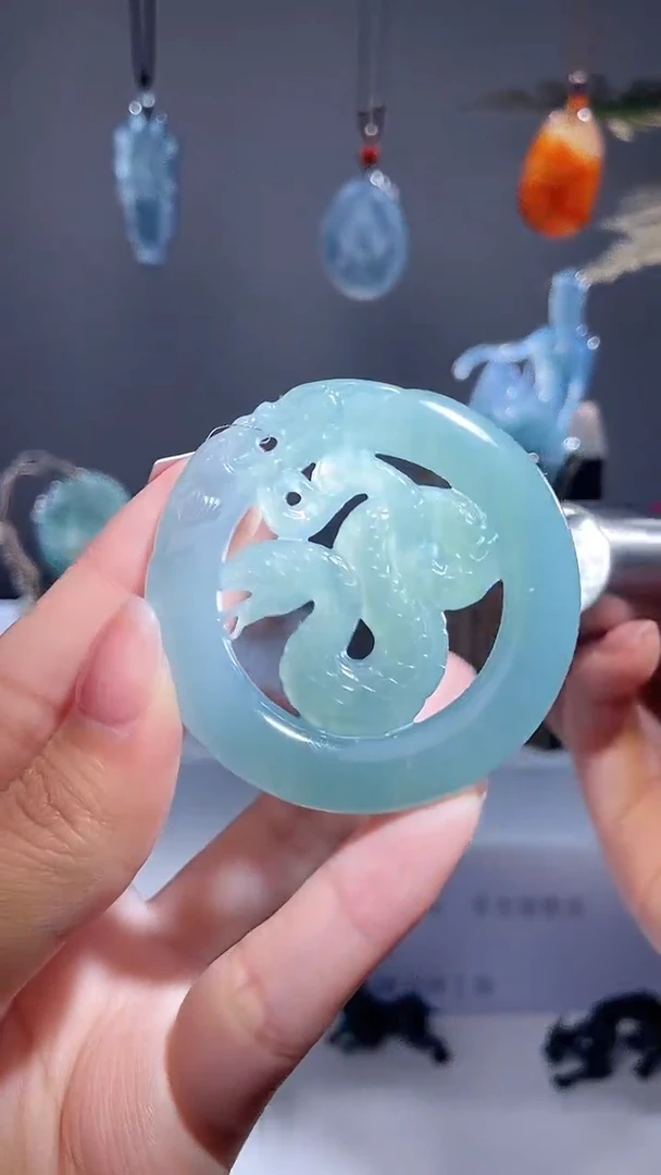 颈饰未镶嵌翡翠蛇牌