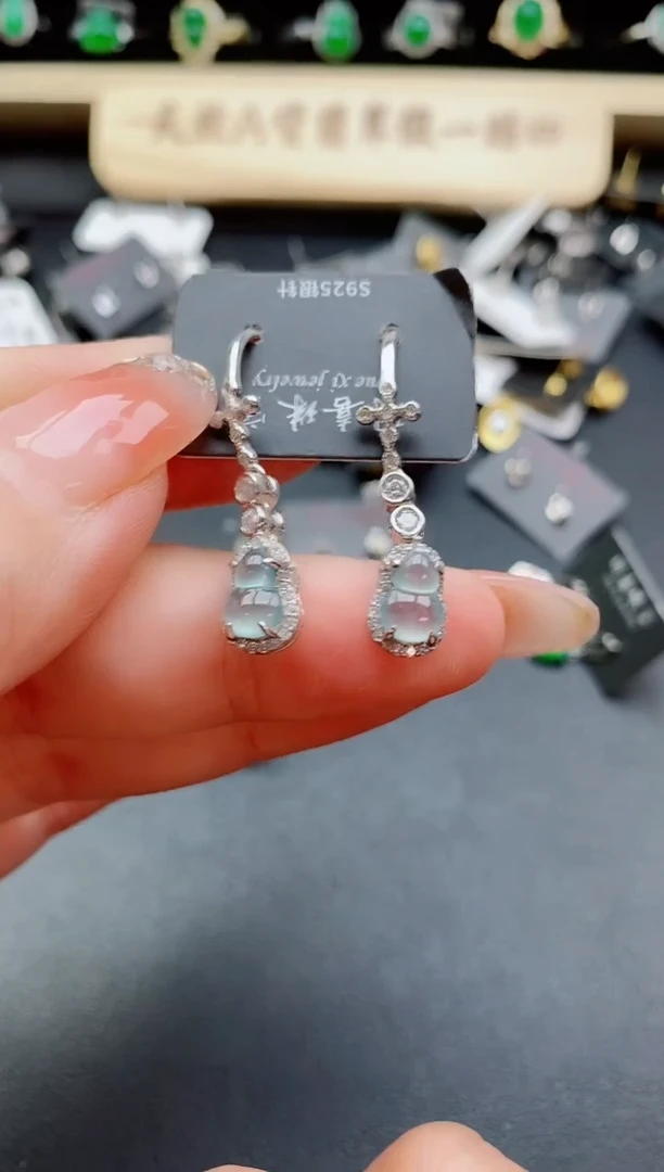 银S925镶嵌戒指翡翠1