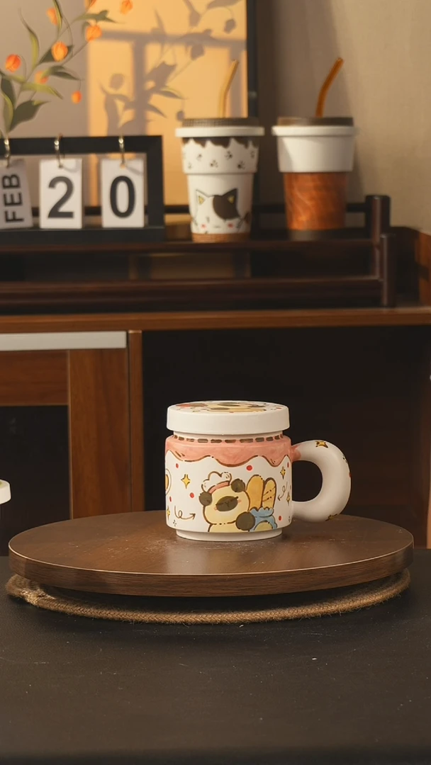 杯子景德镇高温釉下彩纯手绘创意瓷