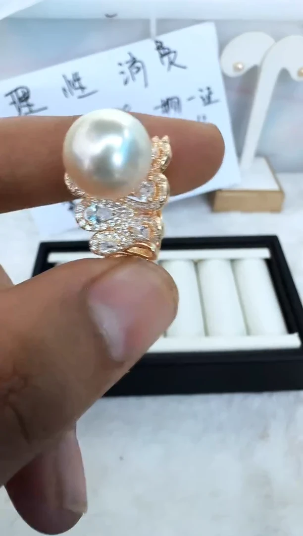 【闪购商品】海水珍珠戒指银S925镶嵌戒指