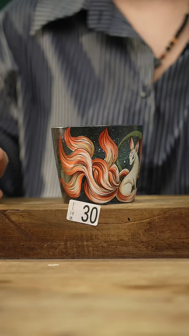 瓷片新品！设计师款手绘/咖啡杯 羽川