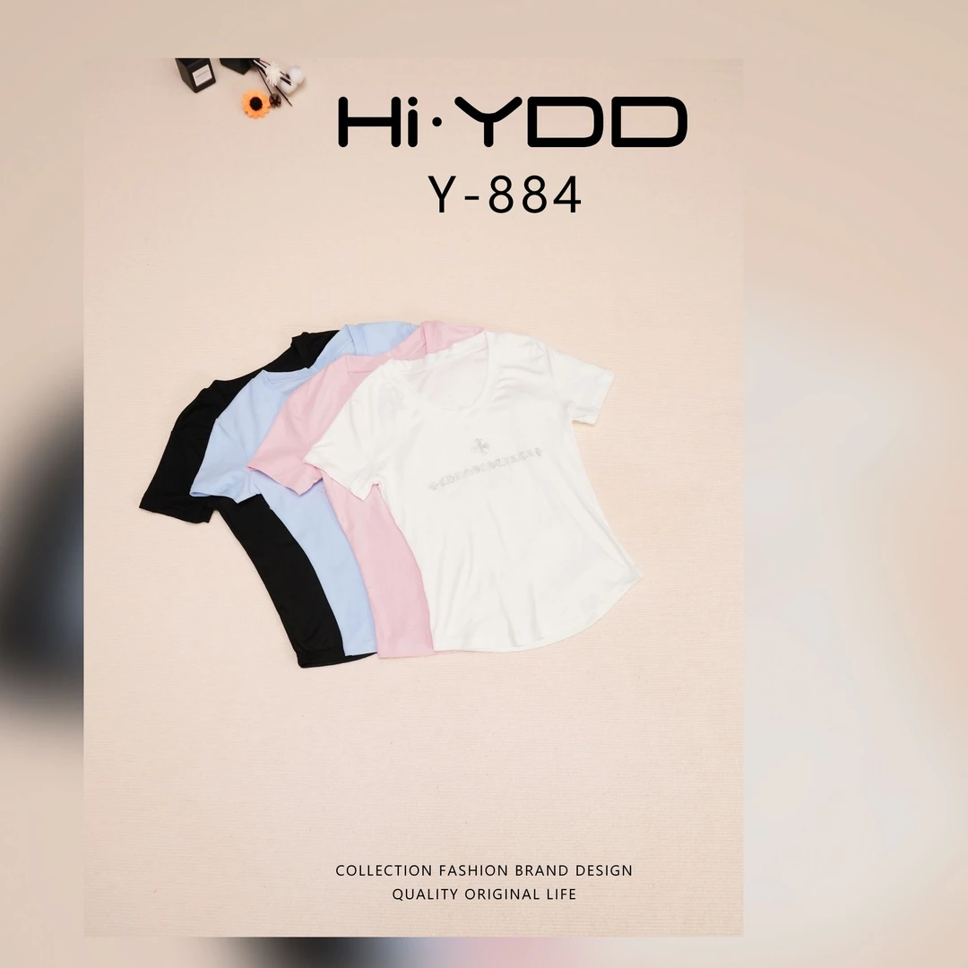 YDD•「Y-884」薄款微透纯色简约U领短袖防晒百搭上衣AZ-9055