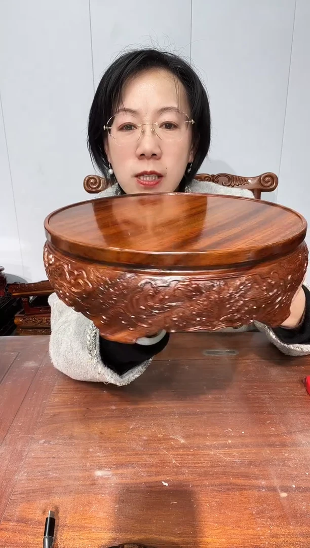 木老花圆形23*26*8精工款雕刻