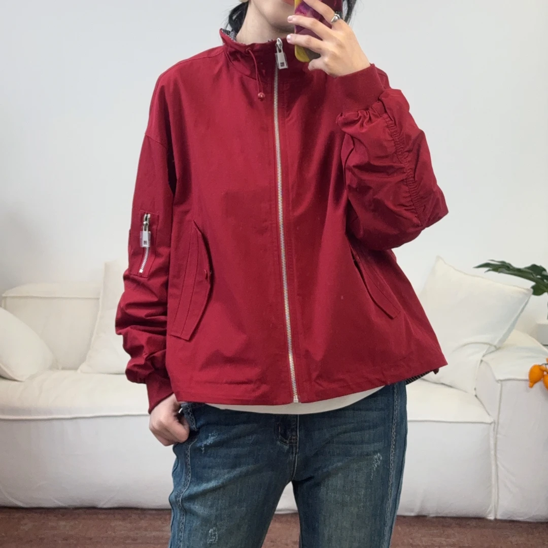 金影奇25秋两面穿花边领外套85107