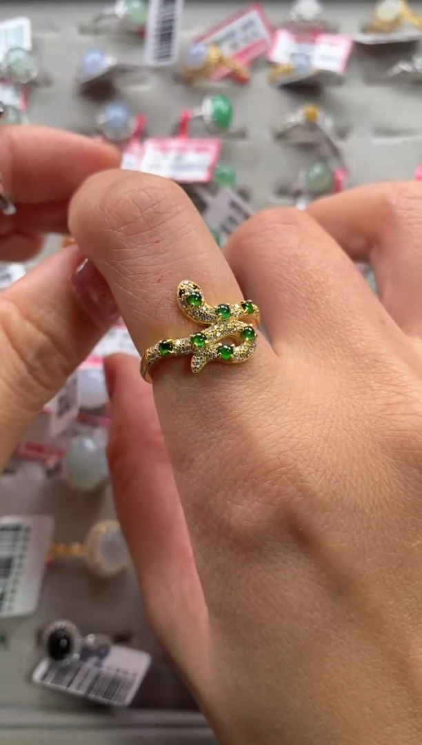 【闪购商品】翡翠戒指银S925镶嵌1111111111   9